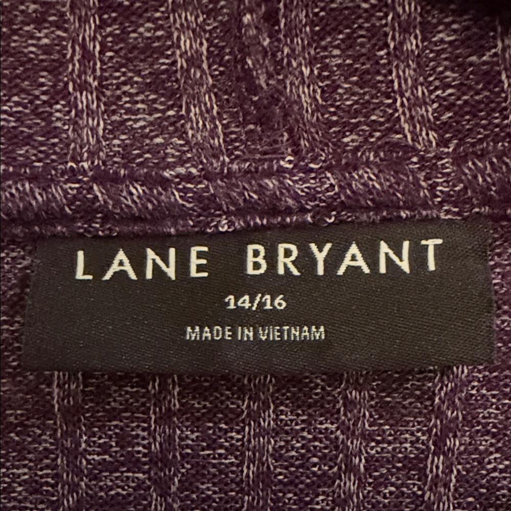 Lane Bryant Hooded Brushed Ribbed Poncho •Purple •Size 14/16 •EPC - Picture 2 of 10